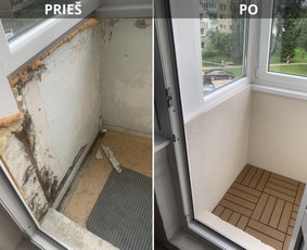 Balkono remontas - Plytelių klijavimas - 1