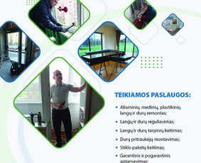 Langai, durys: gamyba, montavimas - Langų ir Durų remontas,reguliavimas - 1