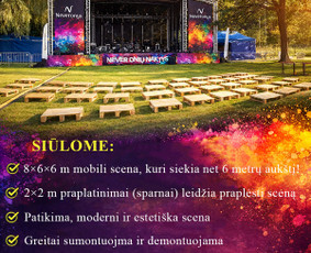 Ap&scaron;vietimo, įgarsinimo paslaugos - Mobilios scenos nuoma - 1