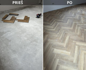 Laminato, vinilo (click sistema) klojimas, išlyginamasis / DASS grindų sprendimai / Darbų pavyzdys ID 4305935