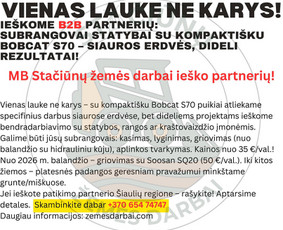 Žemės kasimas, lyginimas - Bobcat S70 paslaugos: griovimas + žemės darbai - 4