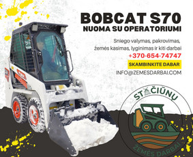 Žemės kasimas, lyginimas - Bobcat S70 paslaugos: griovimas + žemės darbai - 2