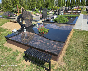 Paminklai kapams, antkapiai - Kapų dengimas plok&scaron;tėmis, paminklai, raidžių kalimas - 2