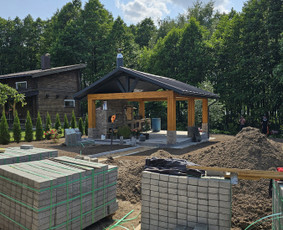 Drenažo įrengimas - Trinkelių klojimas. - 2