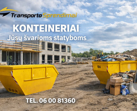 &Scaron;iuk&scaron;lių i&scaron;vežimas: statybinių ir kt. - Statybinių atliekų konteinerių nuoma- &scaron;iuk&scaron;lių i&scaron;vežimas - 2