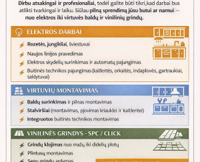 LED ap&scaron;vietimas: montavimas - Įvairūs elektros darbai,virtuviniu ir kitu baldu montavimas. - 1