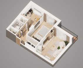 3D modeliavimas, vizualizacijų kūrimas - Eksterjero/interjero vizualizavimas (architektų duo) - 1