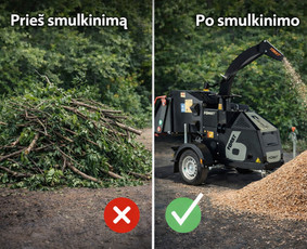 Įvairios technikos nuoma - &Scaron;akų smulkintuvas, malkų skaldyklė, kelmų freza, nuoma - 2