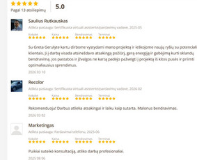 Paslaugos verslui - Pardavimo projektų vadovė/sertifikuota virtuali asistentė - 2