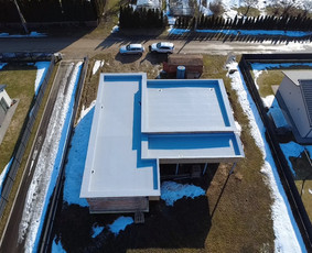 Plokščių Stogų Dengimas Pvc, Epdm ir bitumine Danga / Tvirti stogai / Darbų pavyzdys ID 4324539