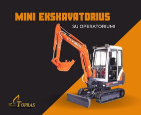 Tran&scaron;ėjų kasimas - Mini ekskavatoriaus paslaugos su operatoriumi - 1