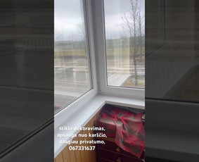 Karboninės plėvelės klijavimas - Stiklu dekoravimas, tonavimas įvairiomis plėvelėm - 1