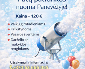 Pramogos vaikams - Putų patrankos, cukraus vatos ir mink&scaron;tų ledų nuoma &scaron;ventėms - 1