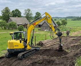 Žemės kasimas, lyginimas - Ekskavatoriaus darbai Alytus Kasimas Polių gręžimas - 3