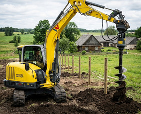 Žemės kasimas, lyginimas - Ekskavatoriaus darbai Alytus Kasimas Polių gręžimas - 2