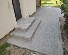 Laiptai i&scaron; trinkelių - Pagrindų paruo&scaron;imas, trinkelių klojimas, pamatai, stogai - 4