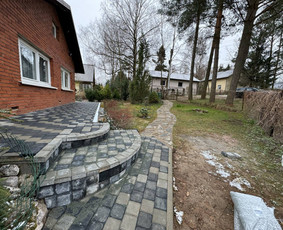 Laiptai i&scaron; trinkelių - Pagrindų paruo&scaron;imas, trinkelių klojimas, pamatai, stogai - 1