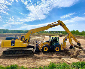 Nuomos paslaugos - Žemes, tvenkinių, kasimo lyginimo darbai.komatsu Pc210lc 16m - 2