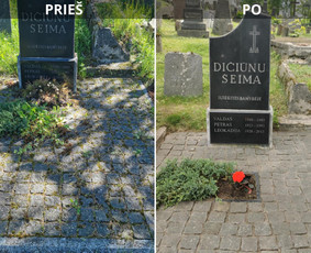 Kapų tvarkymas - Raidžių kalimas ant paminklo kapinėse - 3