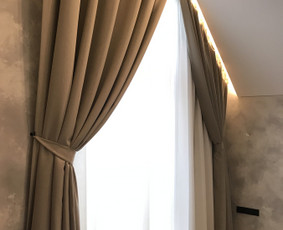 Naktinės užuolaidos - Užuolaidų ir romanečių siuvimas. Karnizai ir bėgeliai. - 1