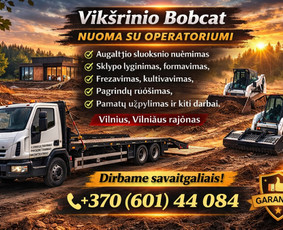 Krautuvų nuoma - Vik&scaron;rinio bobcat nuoma Vilnius. žemes frezavimas - 1