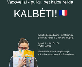 Prancūzų kalbos mokymas grupėje - Prancūzų kalbos korepetitorė - pamokos internetu - 1