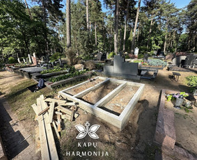 Kapavietės pamatų betonavimas - Kapų įrengimas, tvarkymas, paminklai, plok&scaron;tės, akmenukų - 1