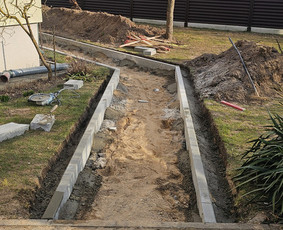 Kelio bortų įrengimas - Trinkelių klojimas. - 1