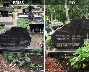 Tradiciniai amatai - Raidžių kalimas ant paminklo kapinėse - 4