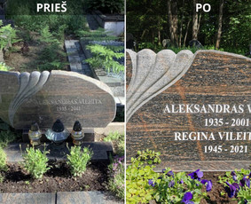 Tradiciniai amatai - Raidžių kalimas ant paminklo kapinėse - 2