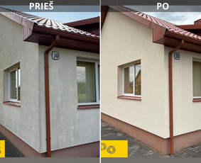 Srautinis valymas - Trinkelių ir fasadų plovimas. - 2