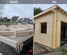 &Scaron;ulinių apdaila, gamyba - Vasarnamiai, pirtelės, medinis sandėliukas nuo 1000 Eur - 1