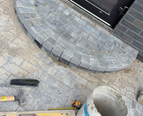 Drenažo įrengimas - Trinkeliu klojimas , gerbuvio darbai - 2