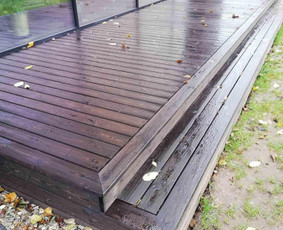 Medinių namų dažymas.terasu, pakalimų montavimas / J / Darbų pavyzdys ID 4353433