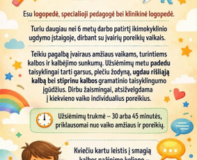 Logopediniai užsiėmimai / Logopediniai užsiėmimai / Darbų pavyzdys ID 4353781
