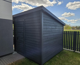 Sodo, mediniai nameliai - Terasų, sandėliukų,vent fasado įrengimas - 1