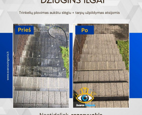 Plovimas auk&scaron;tu slėgiu - Fasadų, trinkelių, stogų, terasų plovimas - 1