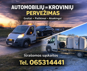 Techninė pagalba kelyje - Automobilių pervežimas traliuko paslaugos Kaune ir Lietuvoje - 1