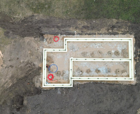 Pamatų liejimas, įrengimas - Pamatų įrengimas, indždinerinių tinklų montavimas, drono fot - 2