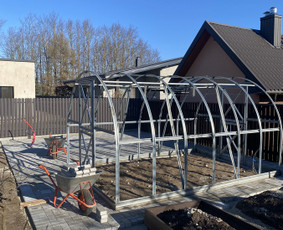 Trinkelių klojimas - Trinkeliu klojimas, bortu dėjimas, laiptu formavimas - 1