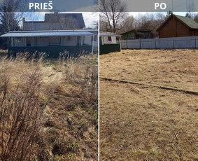 Apleistų sklypų tvarkymas - Pjaunu veją žoliapjove ir trimeriu, i&scaron;ra&scaron;au Sf - 1