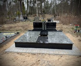 Paminklai kapams, antkapiai - Paminklų gamyba, dengimas granito plok&scaron;tėmis. - 4