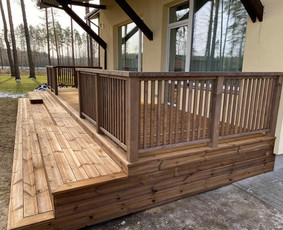 Statybos darbai - Visi mediniai statiniai terasos, stoginės, pirtys statyba - 4