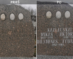 Kapų tvarkymas, priežiūra - Raidžių kalimas ant paminklo kapinėse - 1