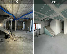 Pakabinamų lubų montavimas - Vidaus apdailos darbai - 1