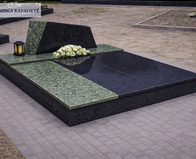 Paminklai kapams, antkapiai - Kapų tvarkymas, dengimas plok&scaron;tėmis, paminklai - 3