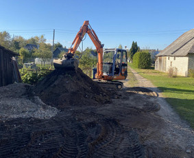 Žemės kasimas, lyginimas - Mini ekskavatoriaus 3.5t paslaugos - 1