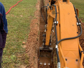Žemės kasimas, lyginimas - Mini ekskavatoriaus 3.5t paslaugos - 3