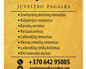 Juvelyrai, juvelyriniai dirbiniai - Juvelyro pagalba - 1