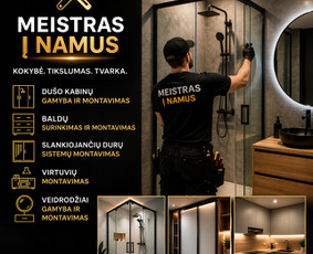 Meistrai į namus - Profesionalus du&scaron;o kabinų, pertvarų, bei baldų montavimas - 1